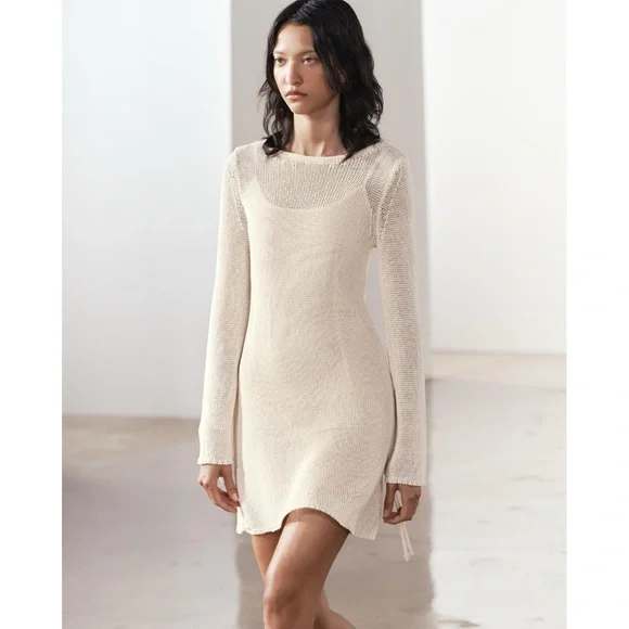 ★ZARA★ DRESS WITH CLASPS Zara | Dresses | Zara Tied Sleeve Knit Dress | Poshmark